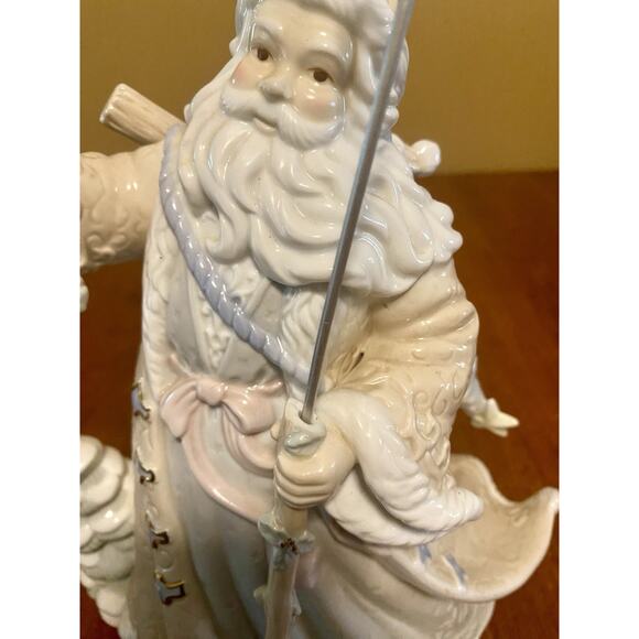 Vintage Porcelain Santa Claus Figurine Gold Trim 10.5” Tall Christmas Delights - Picture 6 of 6